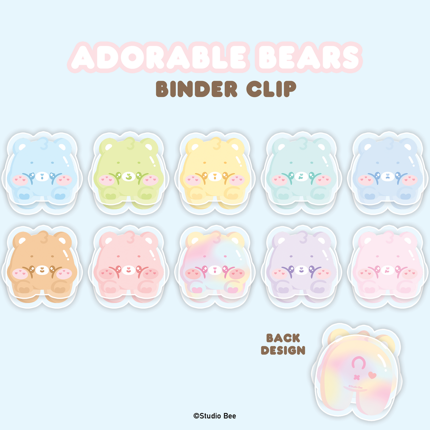 Adorable Bears Binder Clip