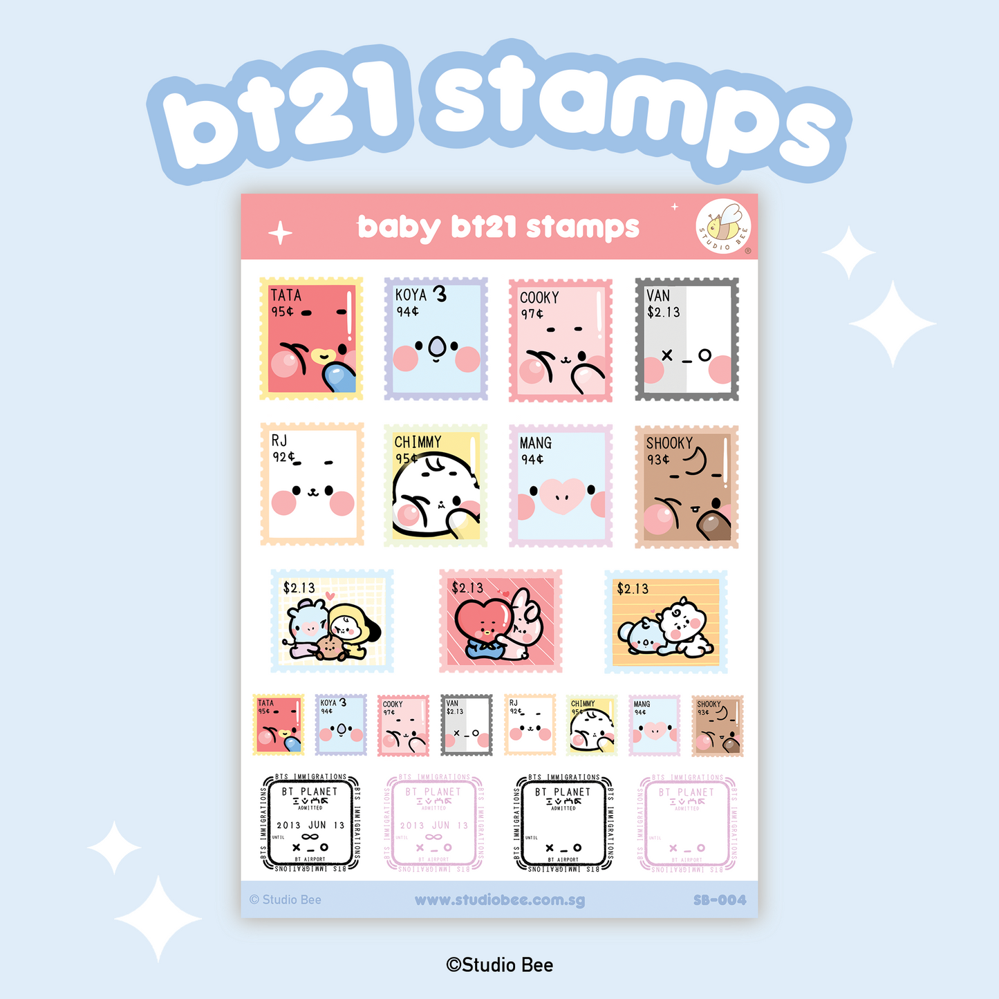 BT21 Stamps Sticker Sheet