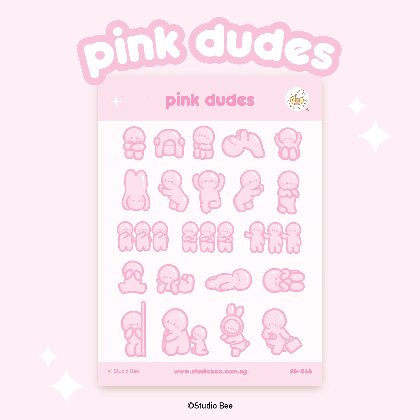 Pink Dudes Sticker Sheet