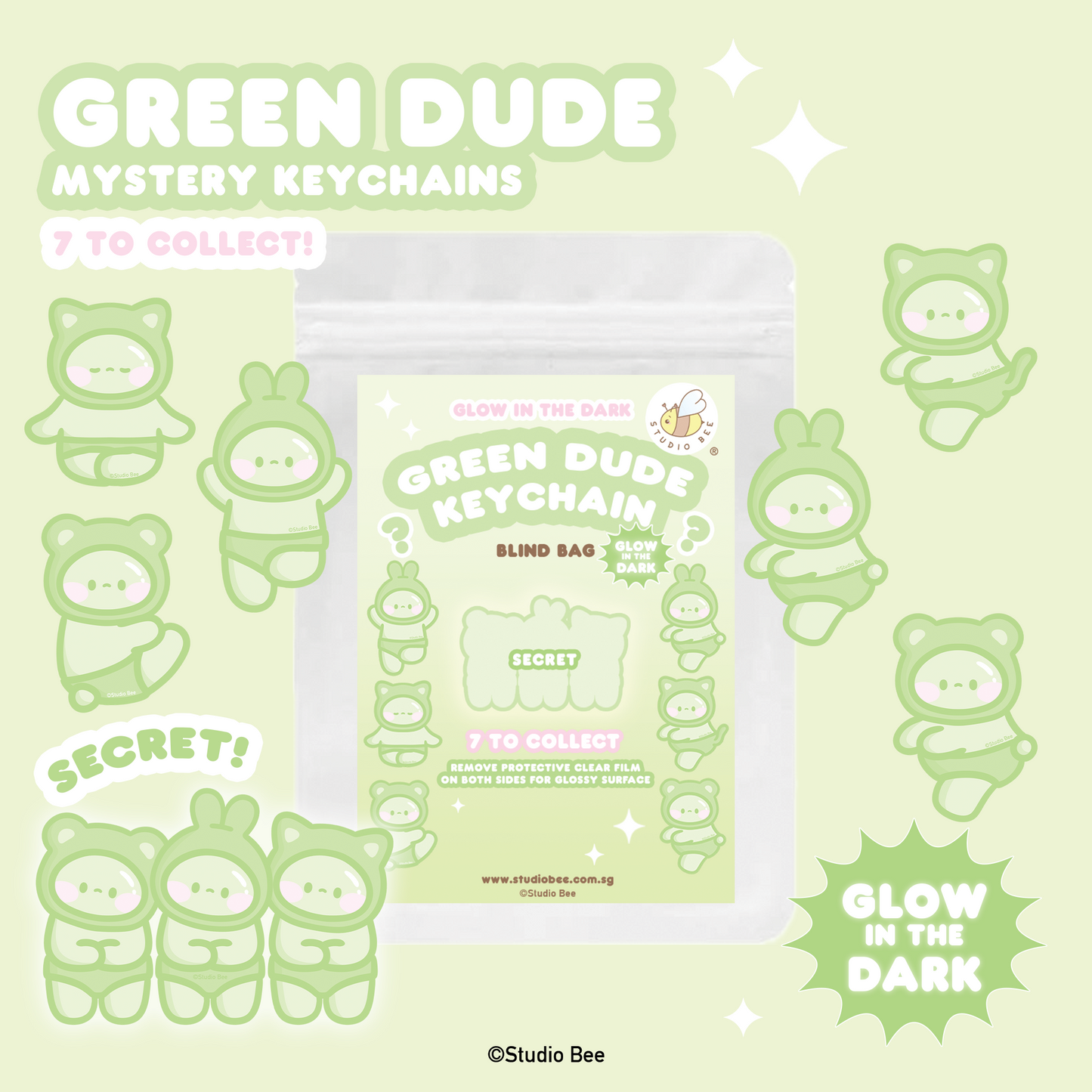 Green Dude Acrylic Keychain Blind Bag
