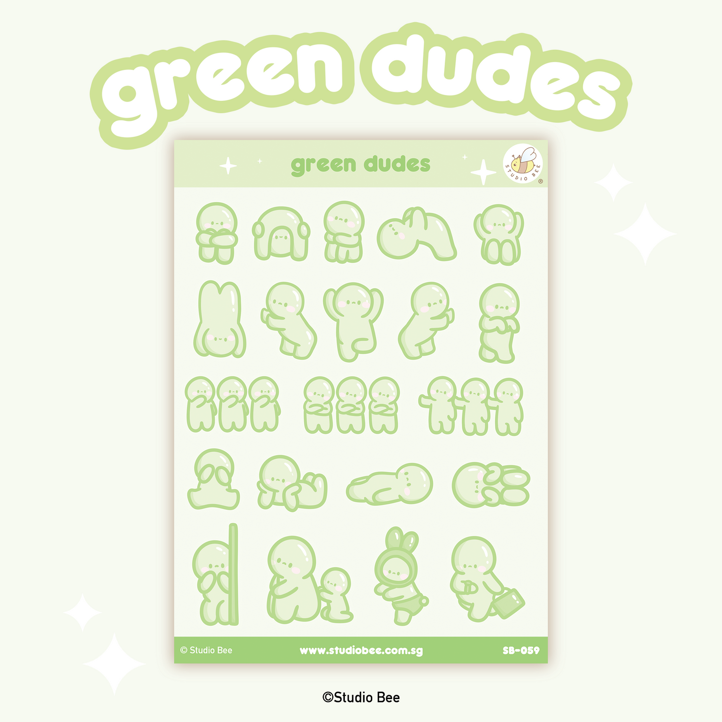 Green Dudes Sticker Sheet