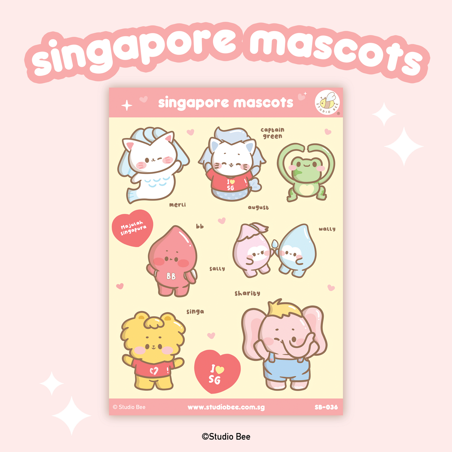 Singapore Mascots Sticker Sheet