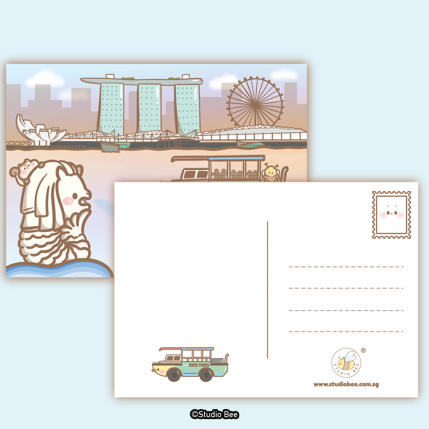 Merlion & Duck Tours Singapore Postcard