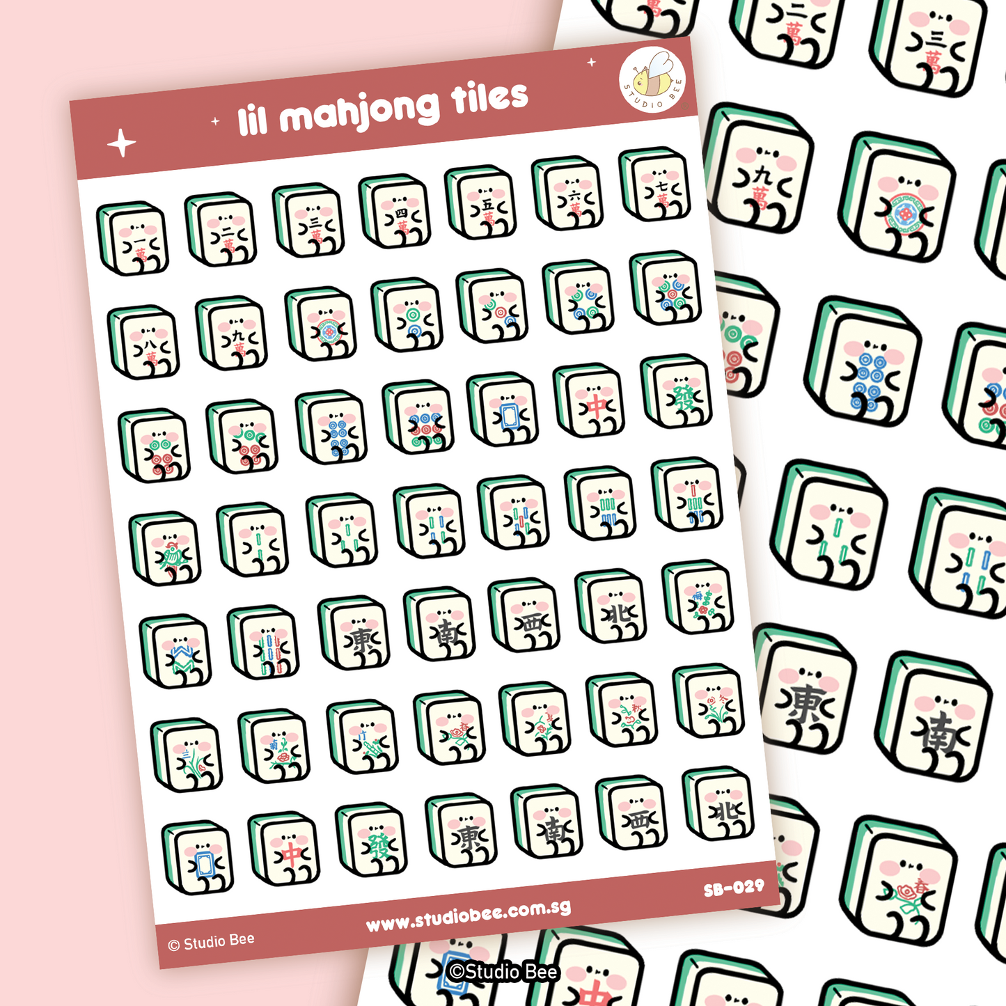 Lil Mahjong Tiles Sticker Sheet