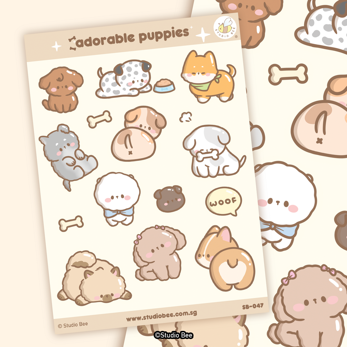 Adorable Puppies Sticker Sheet