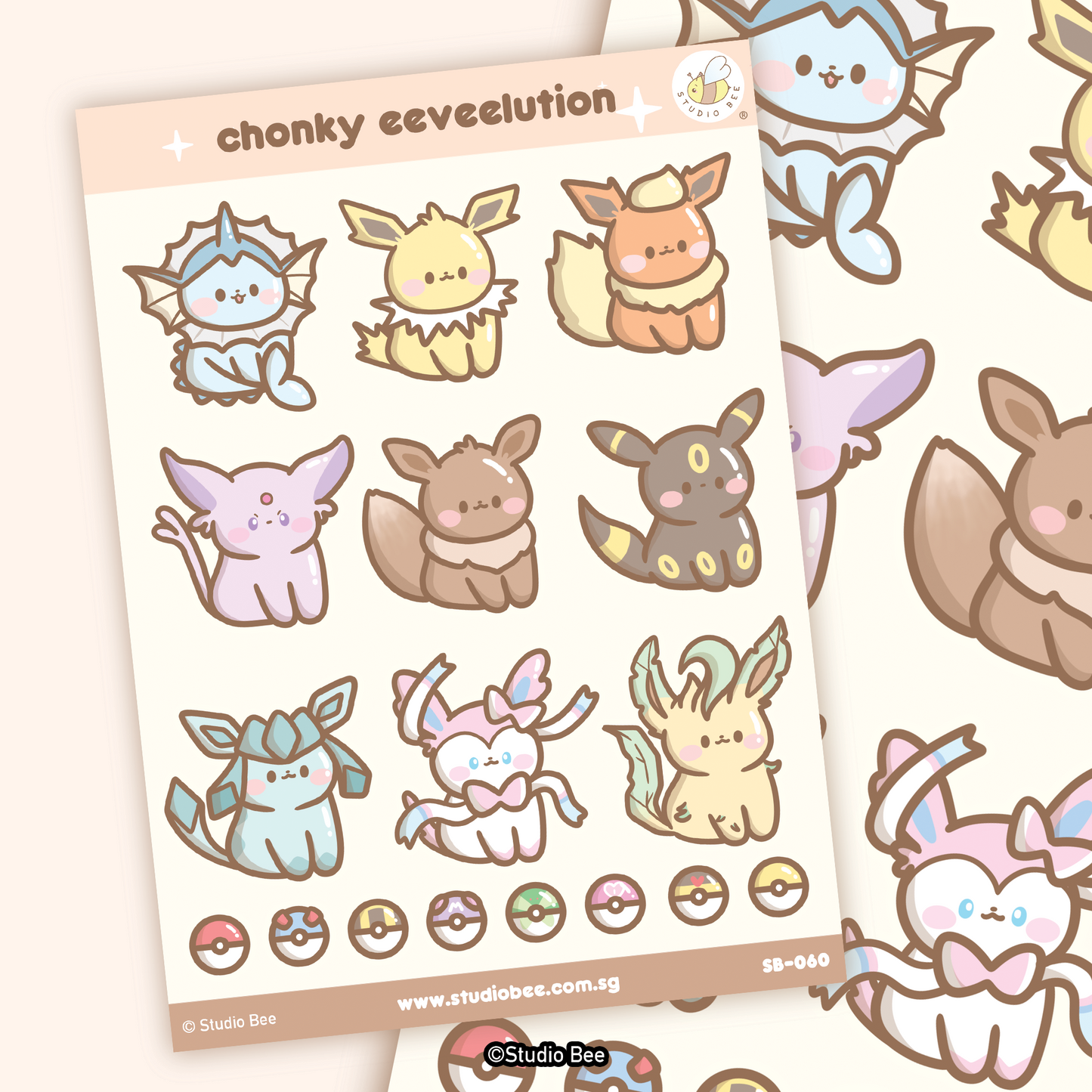 Chonky Eeveelution Sticker Sheet