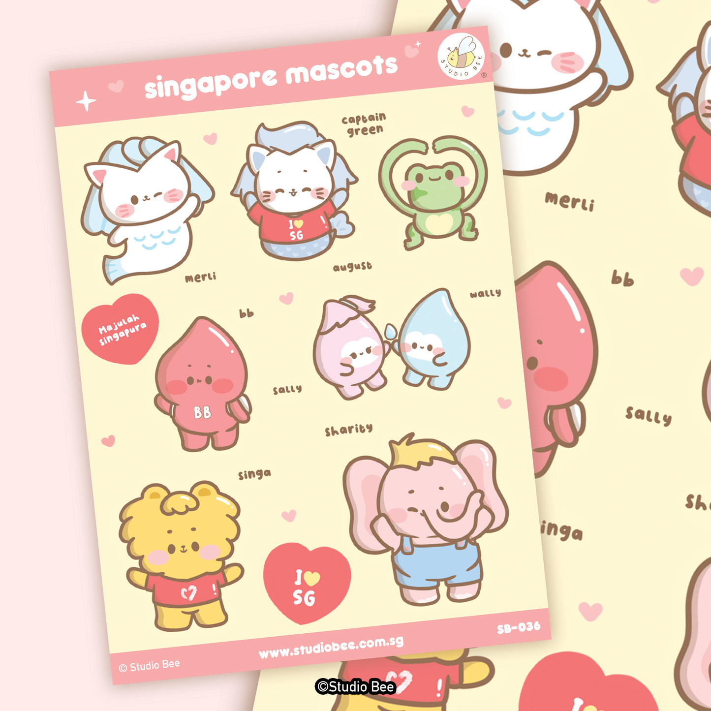 Singapore Mascots Sticker Sheet