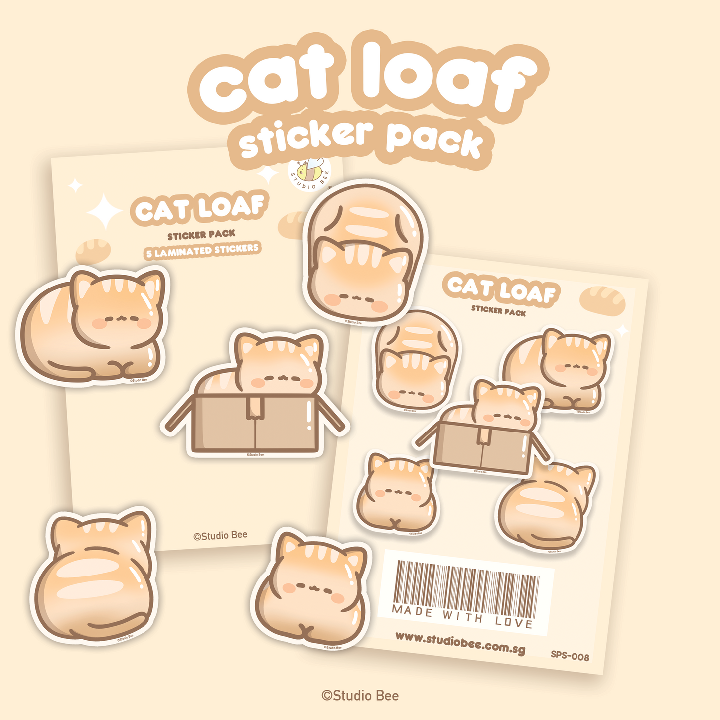 Cat Loaf Sticker Pack (5pcs)