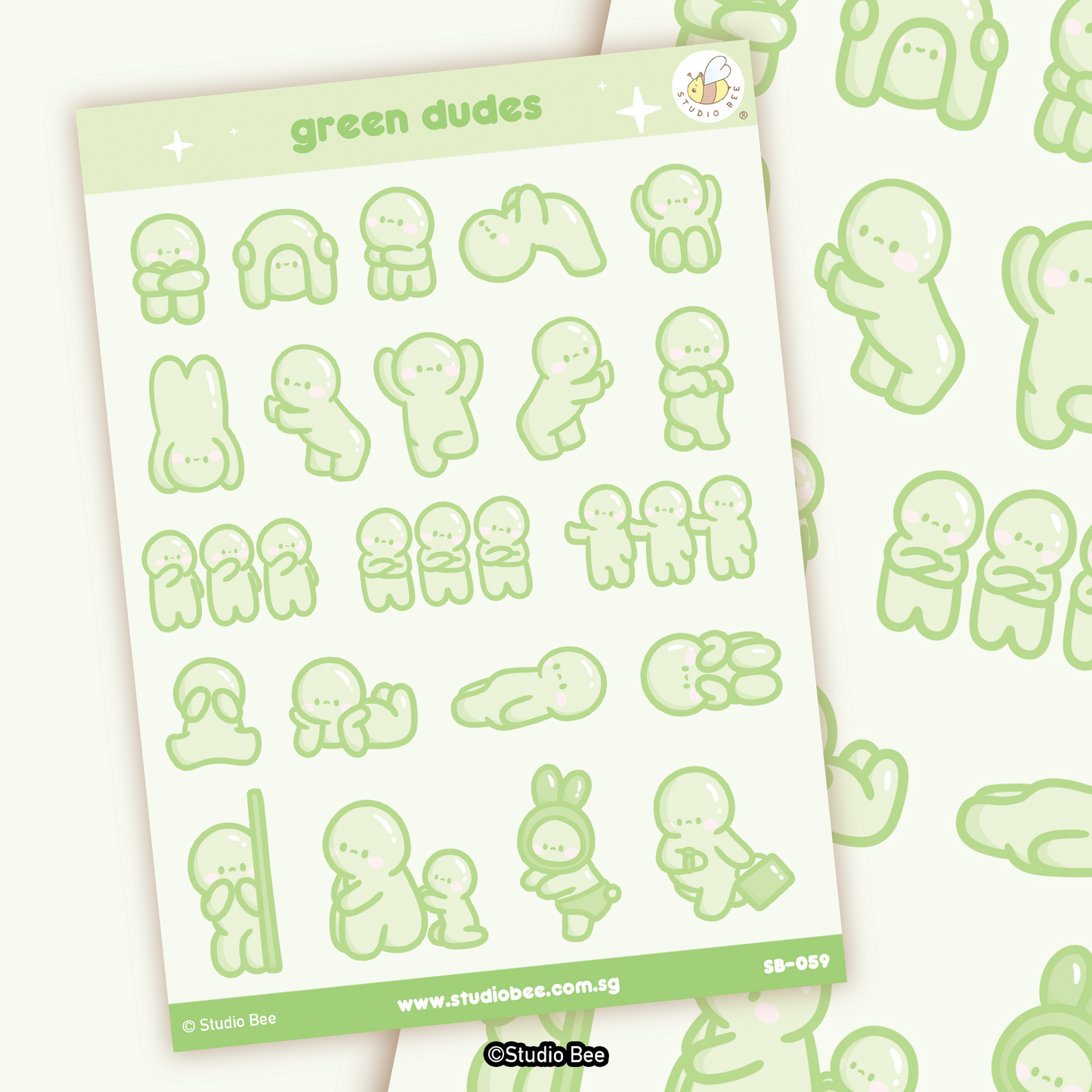 Green Dudes Sticker Sheet