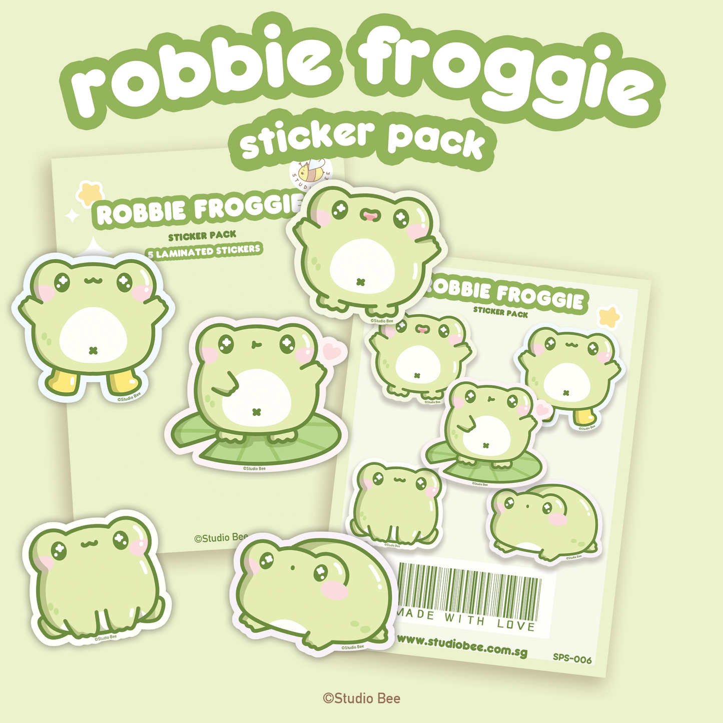 Robbie Froggie Sticker Pack (5pcs)