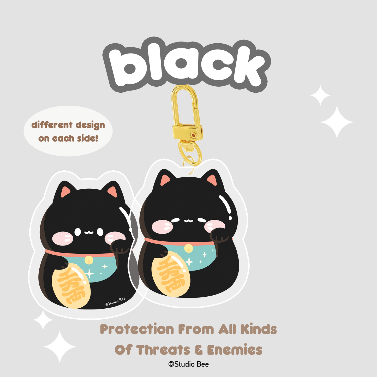 Fortune Cats Acrylic Keychain