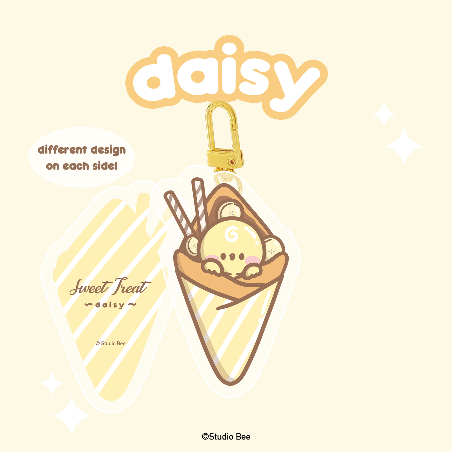 Daisy Sweet Crepe Acrylic Keychain