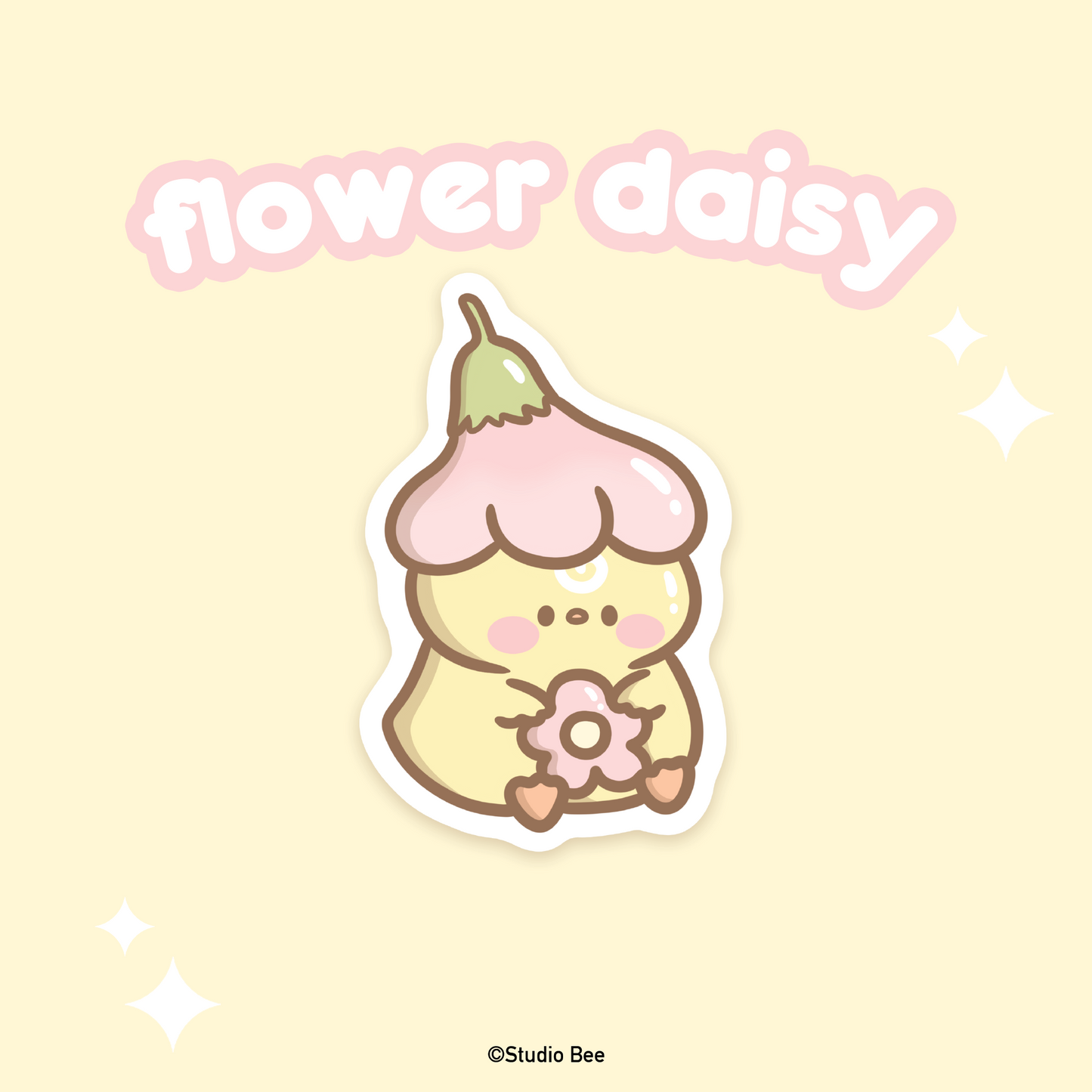 Flower Daisy Glittery Sticker Flake