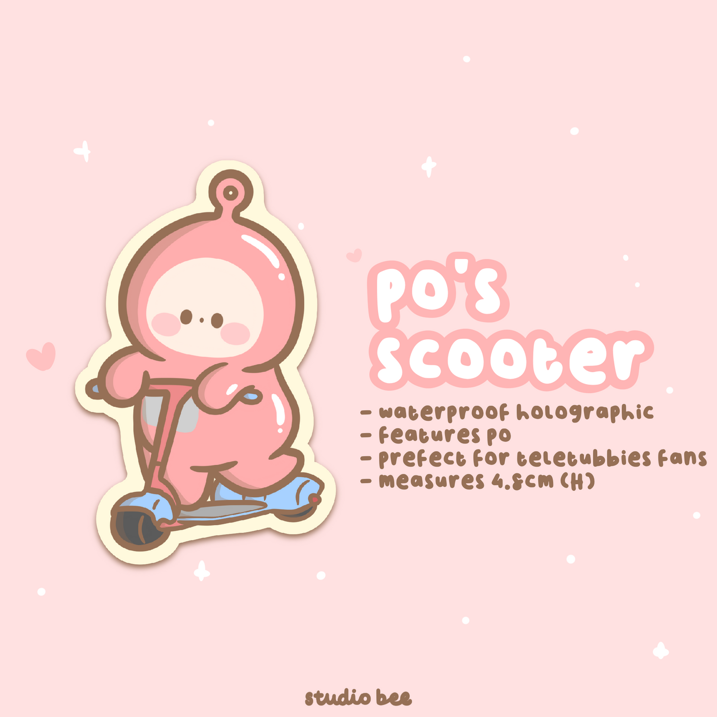 Po's Scooter Holographic Sticker Flake