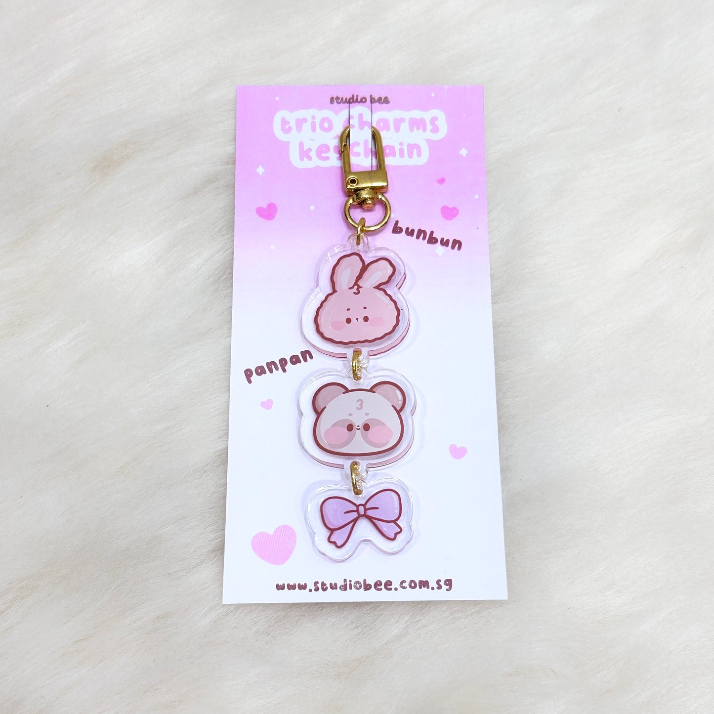 Pink Trio Charms Acrylic Keychain
