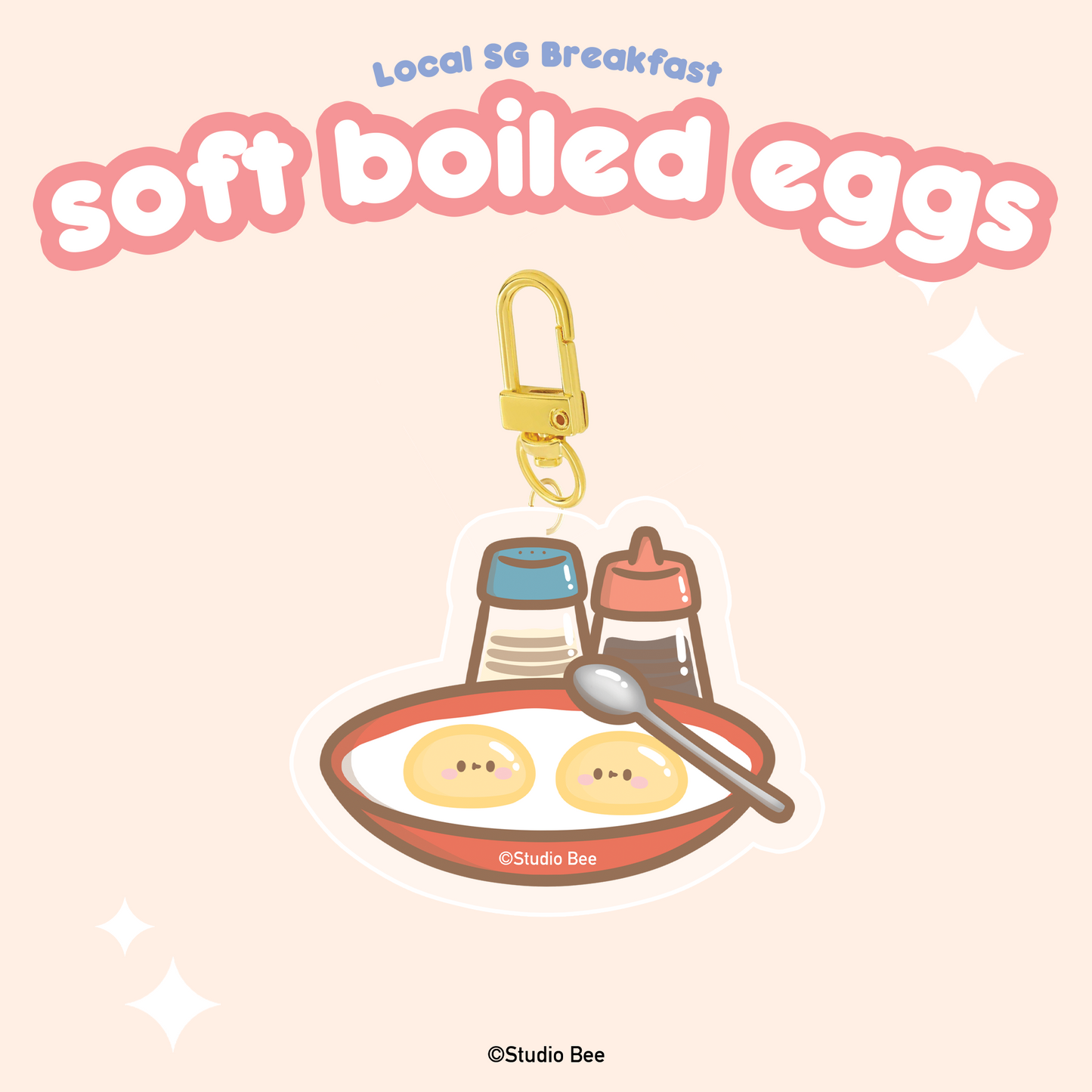 Soft Boiled Eggs Acrylic Keychain