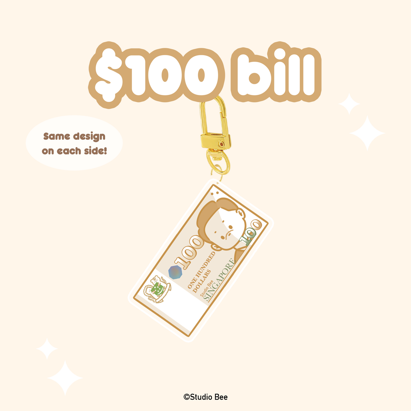 Dollar Bills Acrylic Keychain