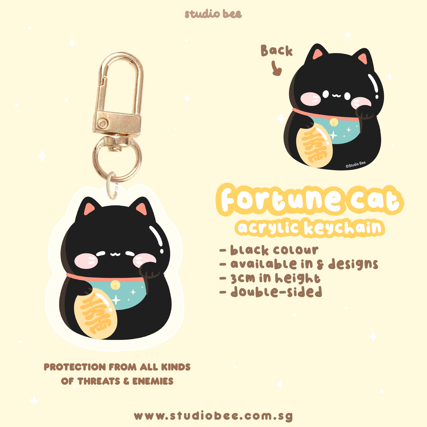 Fortune Cats Acrylic Keychain