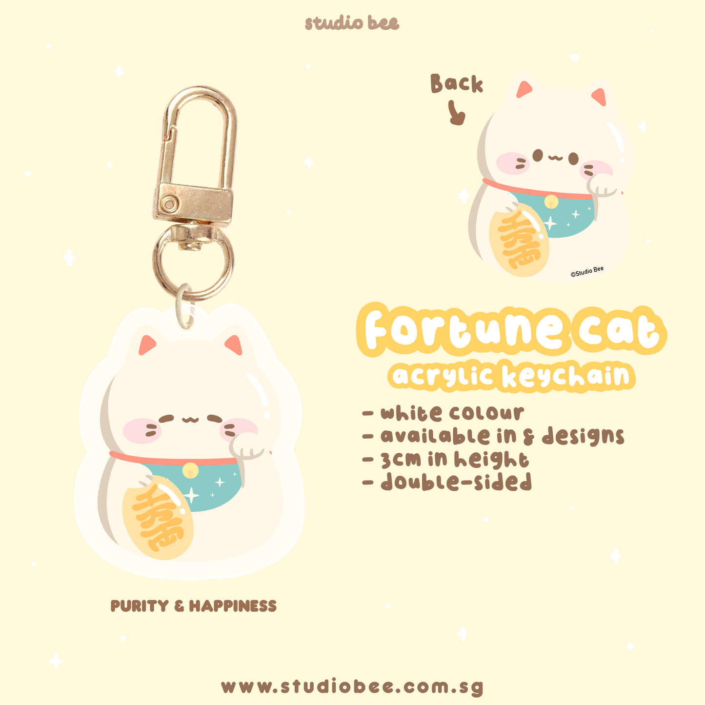 Fortune Cats Acrylic Keychain