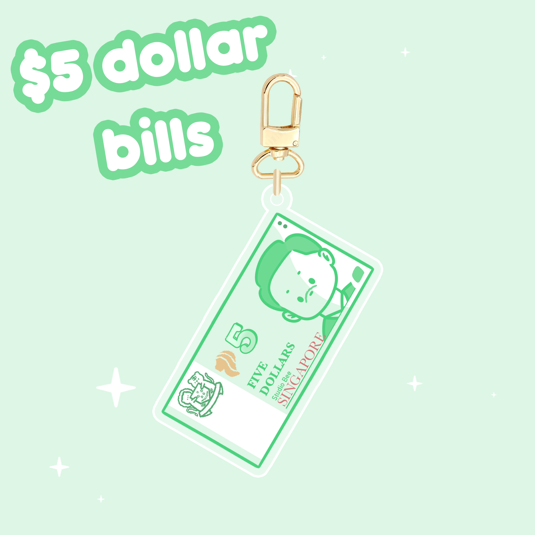Singapore 5 Dollar Bill Keychain Studio Bee Singapore 5 dollar bill keychain studio bee