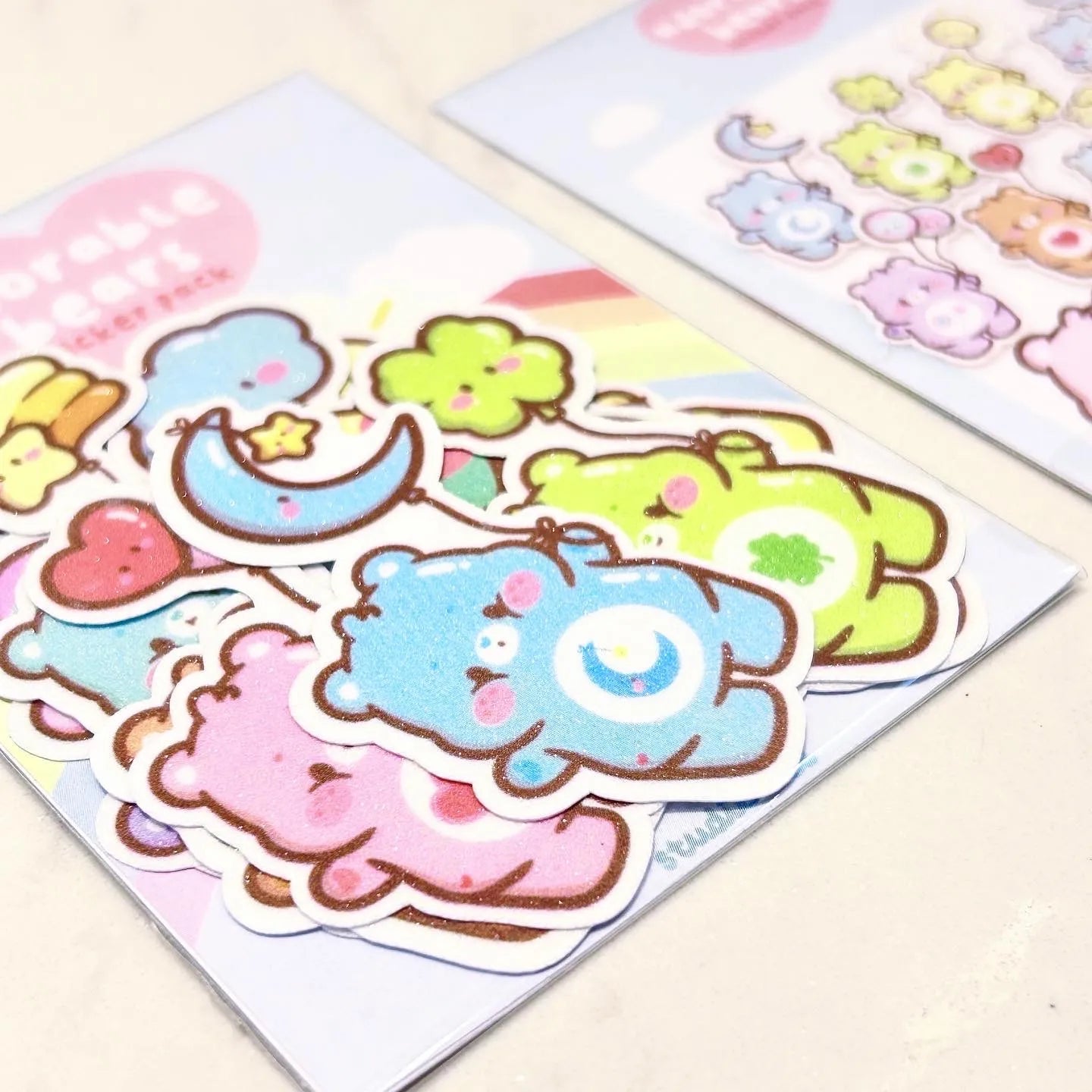 Adorable Bears Glittery Sticker Pack (10pcs)