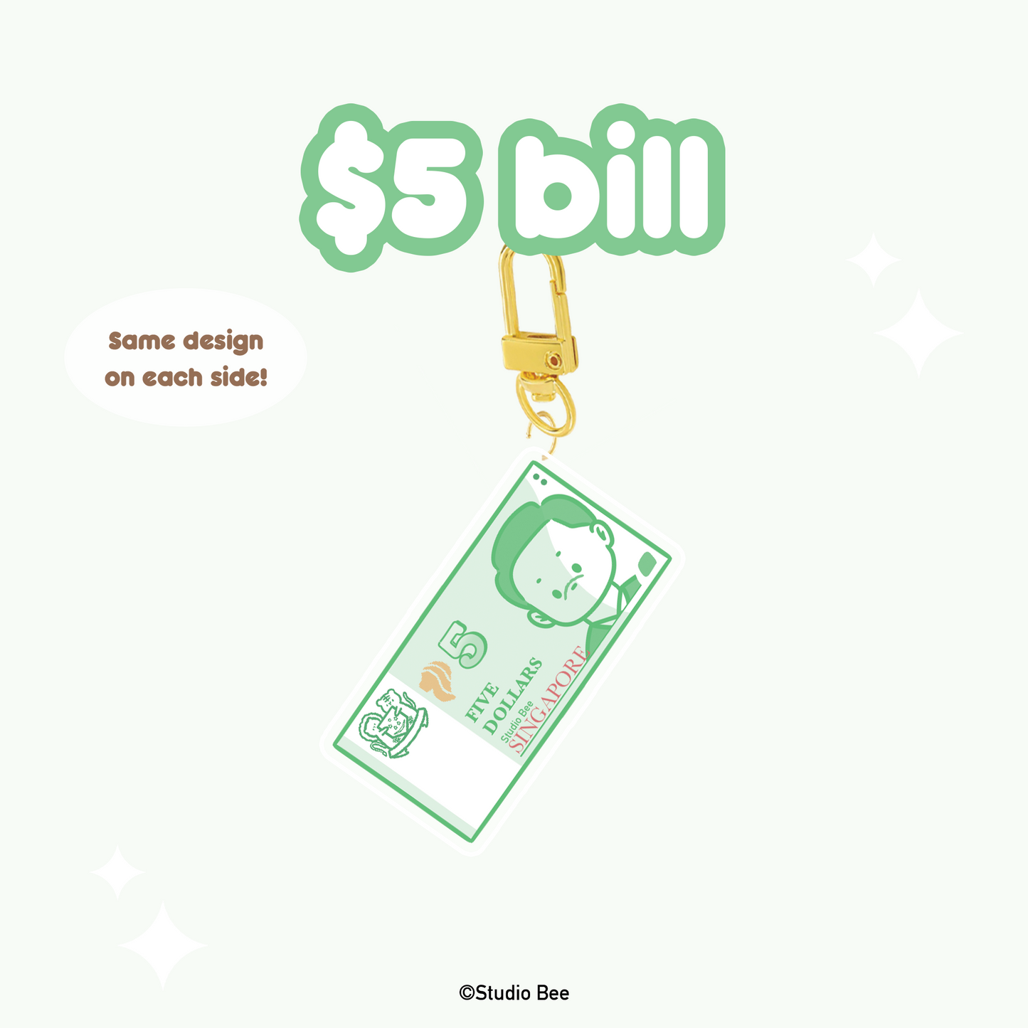 Dollar Bills Acrylic Keychain