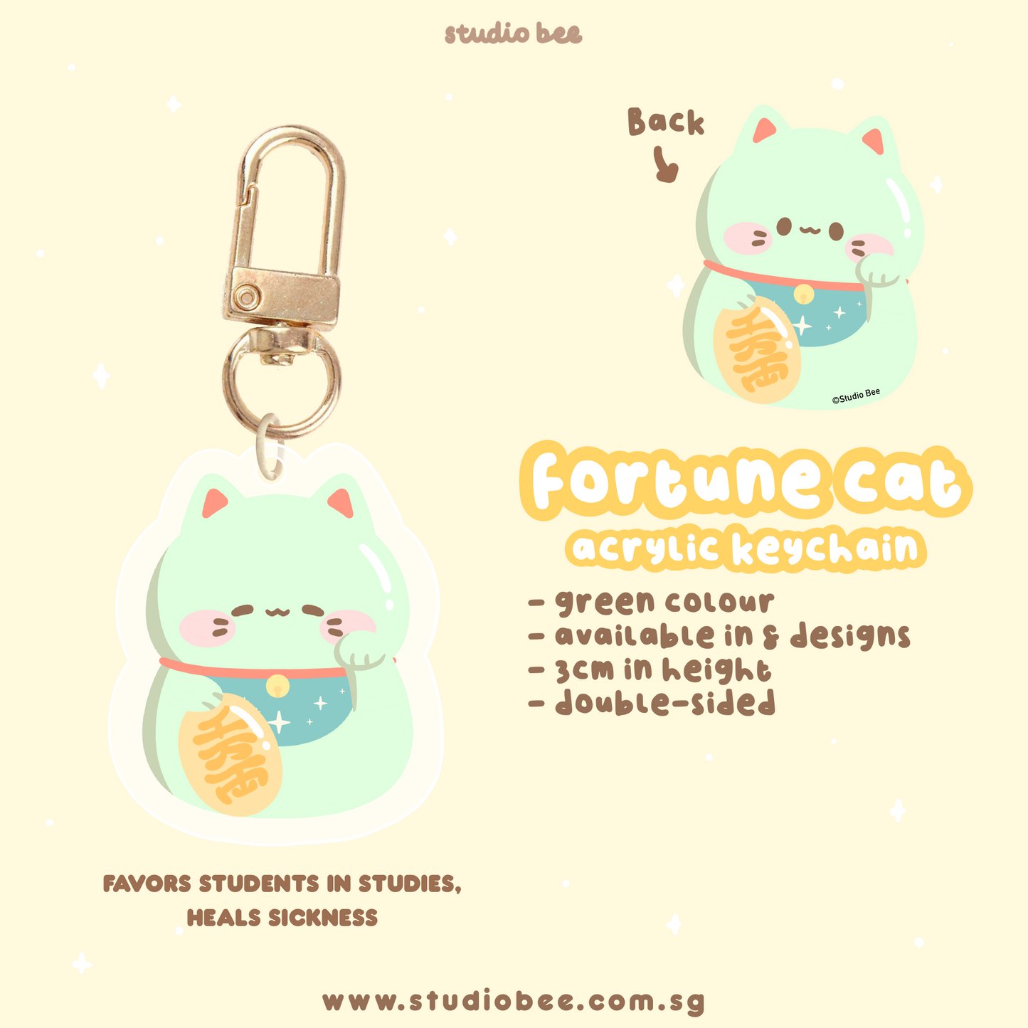 Fortune Cats Acrylic Keychain