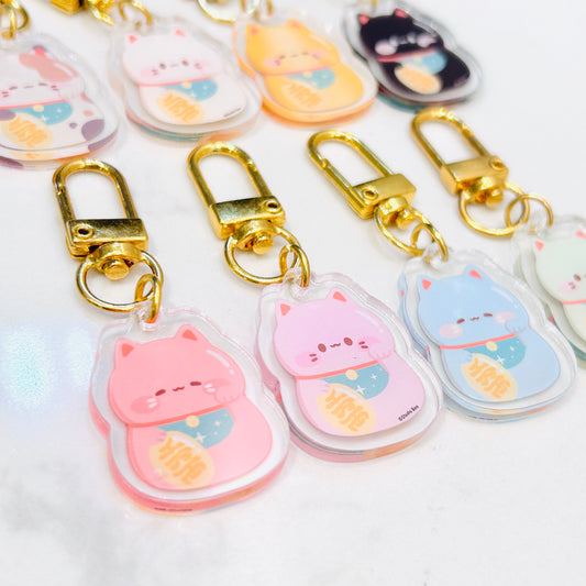 Fortune Cats Acrylic Keychain