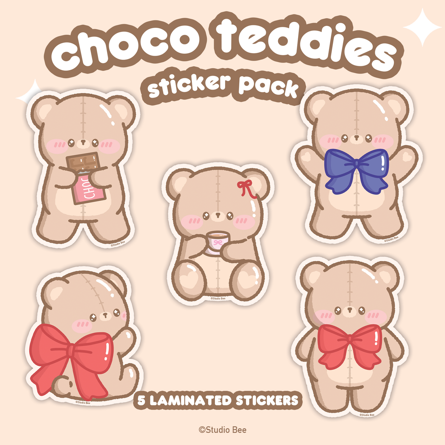 Choco Teddies Sticker Pack (5pcs)