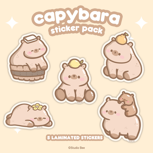 Capybara Sticker Pack (5pcs)