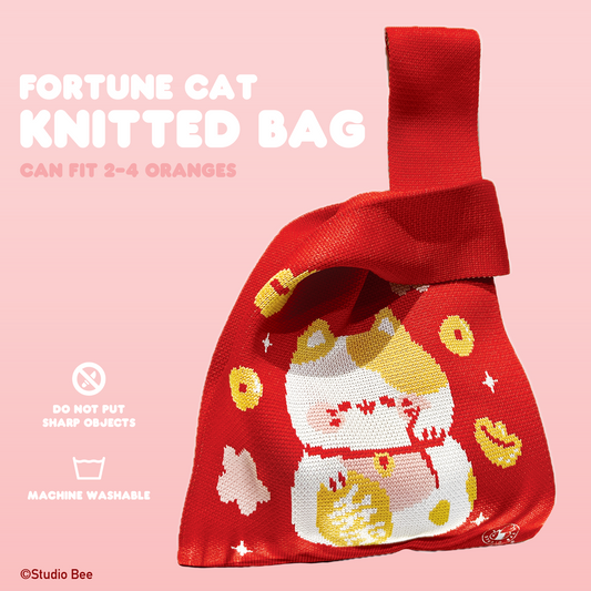 Fortune Cat Knitted Bag