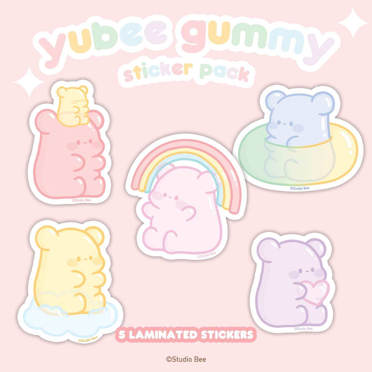 Yubee Gummy Sticker Pack (5pcs)