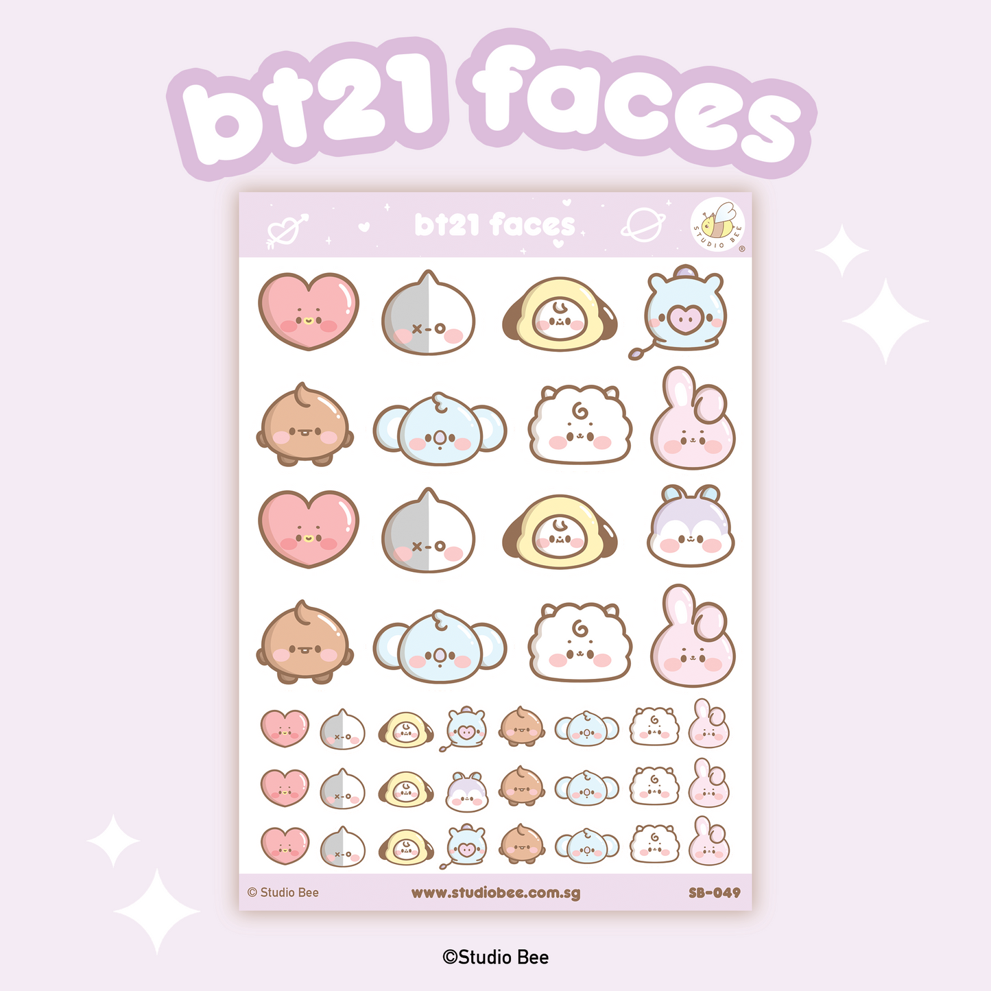 BT21 Faces Sticker Sheet