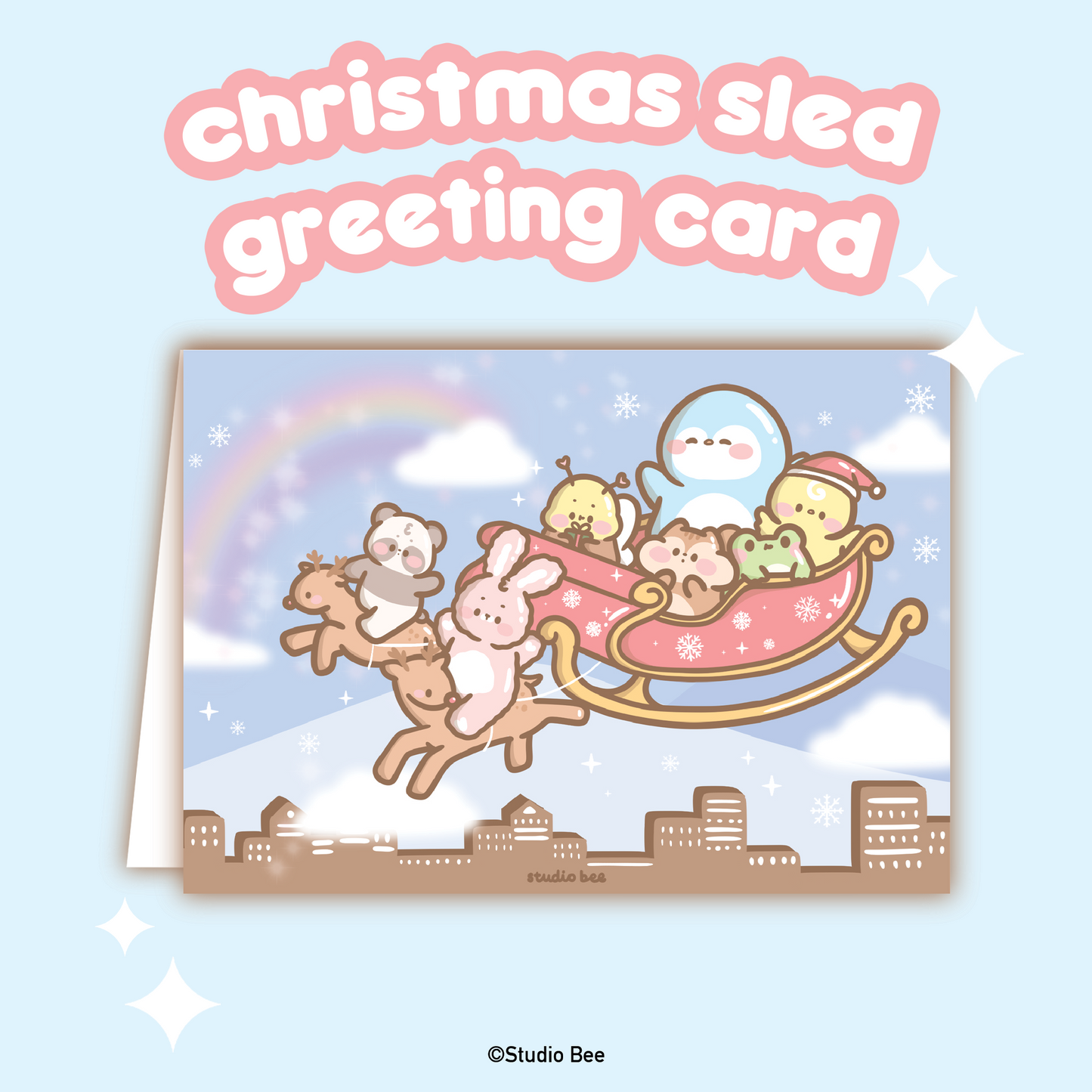 Christmas Sled Christmas Greeting Card