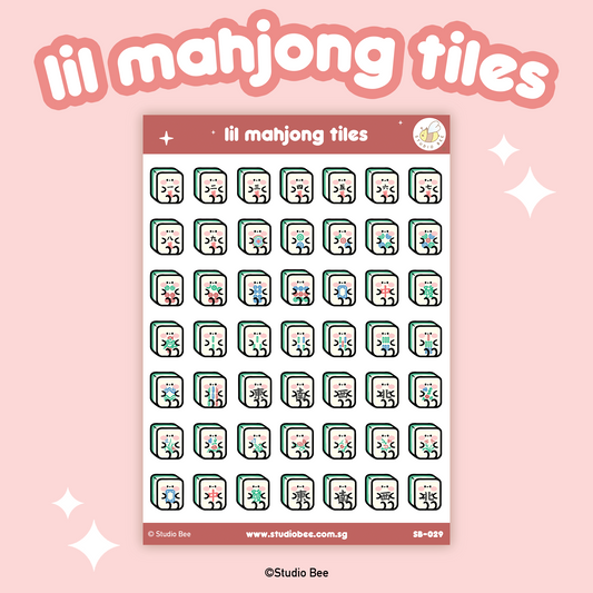 Lil Mahjong Tiles Sticker Sheet