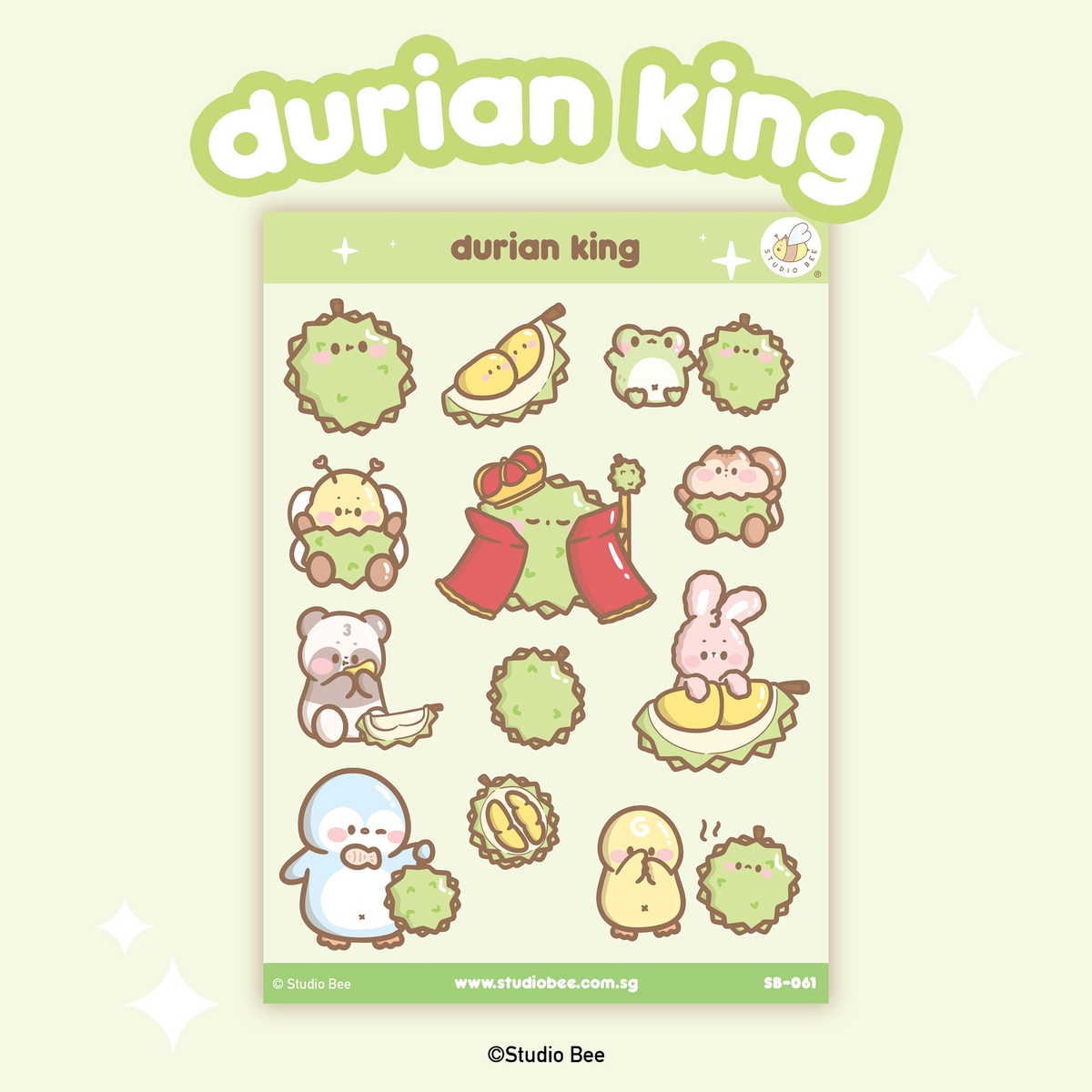 Durian King Sticker Sheet – Studio Bee