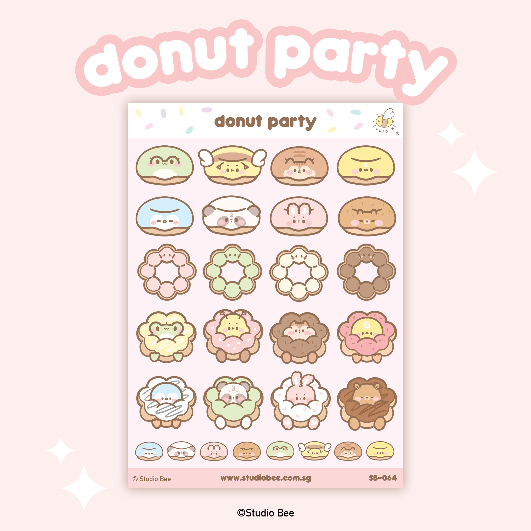 Simple Donut Basic Sticker Donut Party Sticker Sheet – Studio Bee