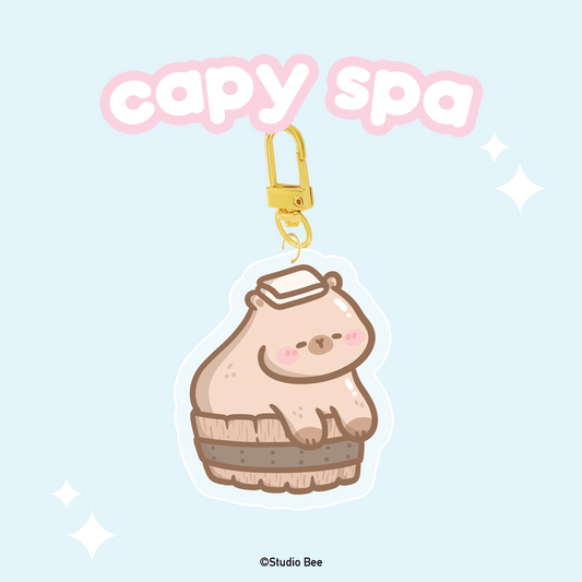 Capy Spa Acrylic Keychain