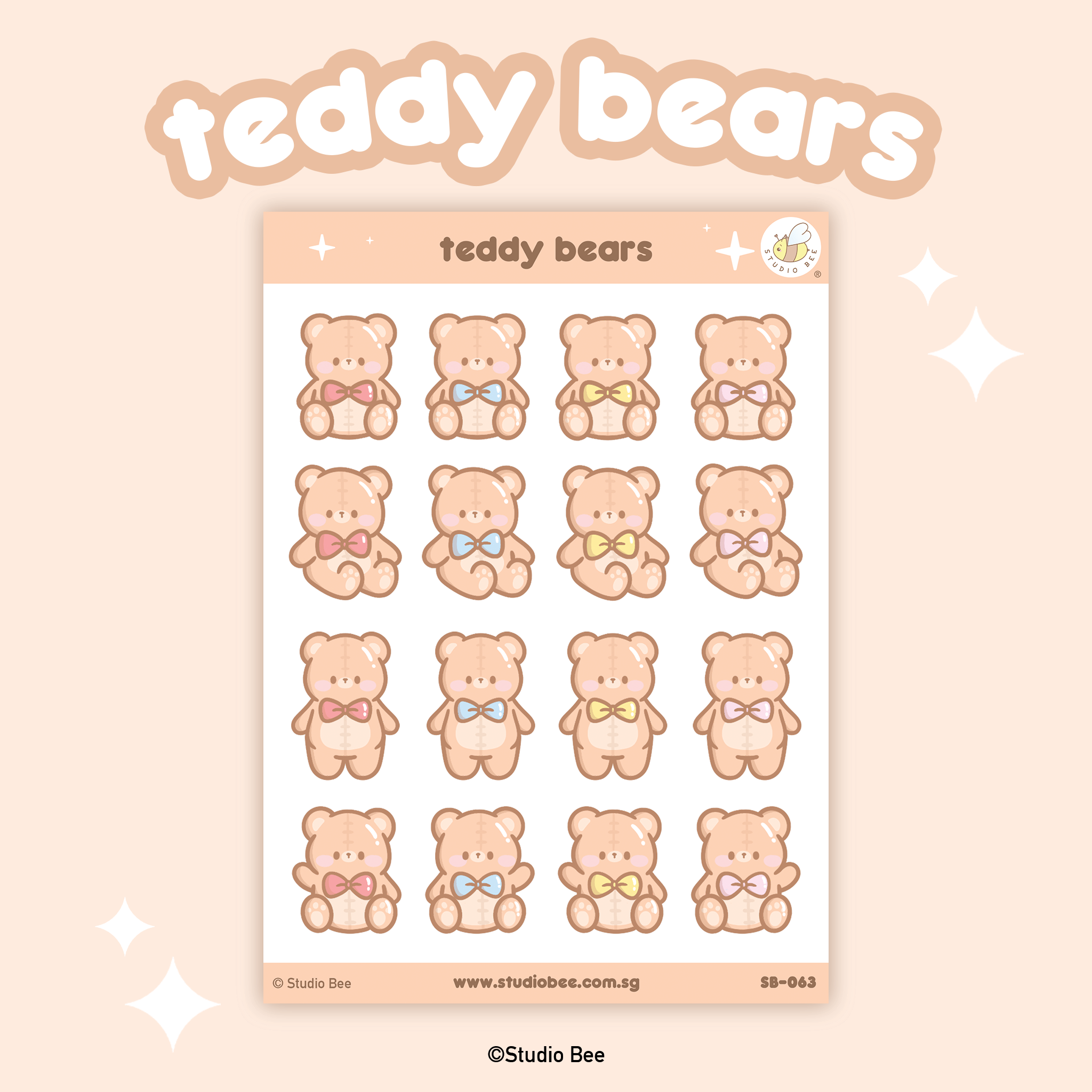 Teddy Bears Sticker Sheet – Studio Bee