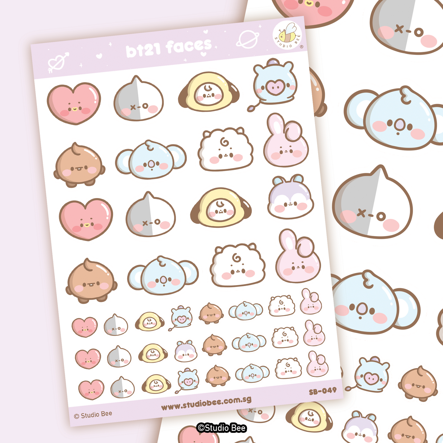 BT21 Faces Sticker Sheet