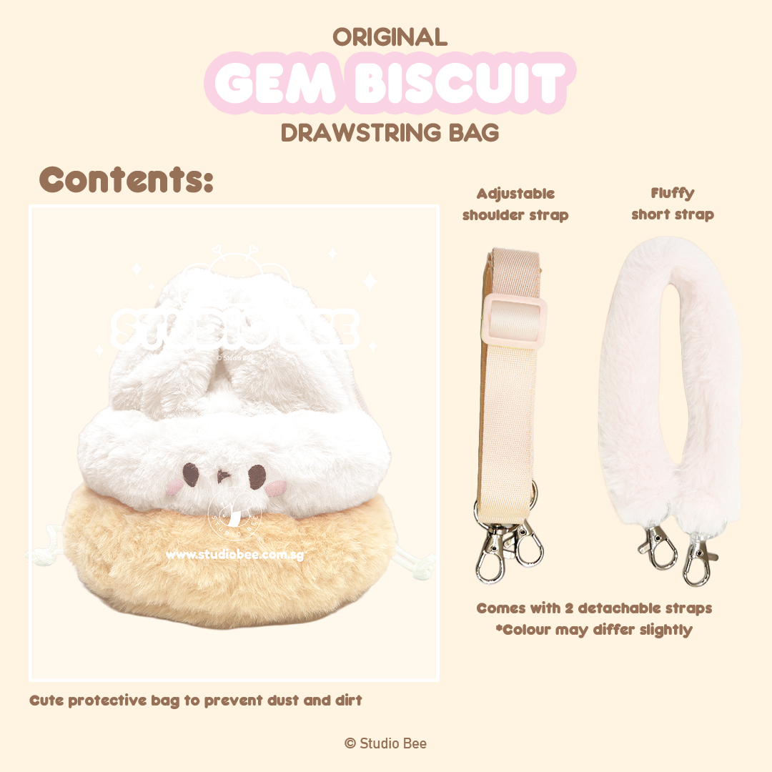 Iced Gem Biscuit Drawstring Bag (White)