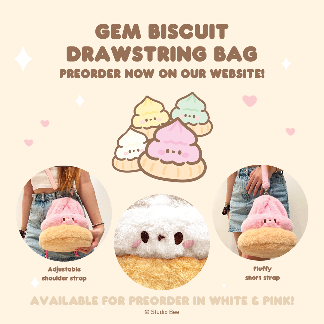 Iced Gem Biscuit Drawstring Bag (White)