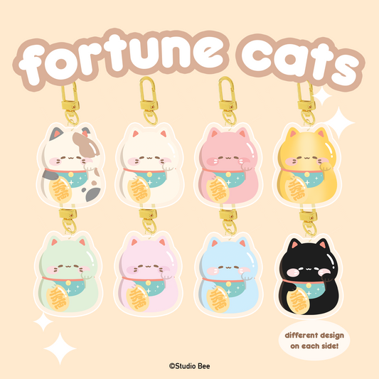 Fortune Cats Acrylic Keychain