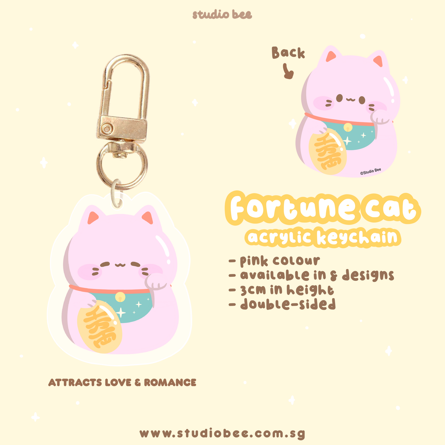 Fortune Cats Acrylic Keychain