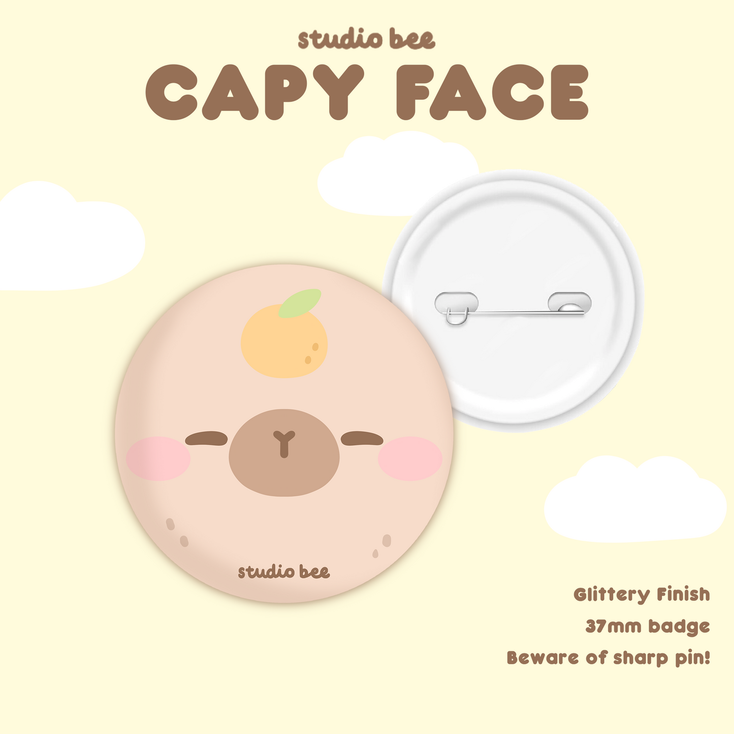 Capybara Face Button Badge