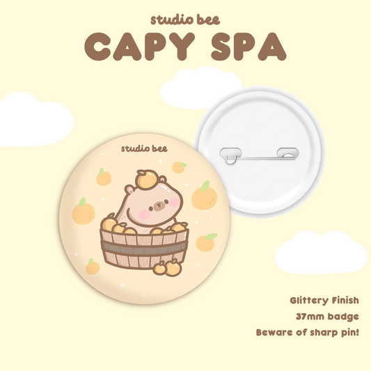 Capybara Spa Button Badge