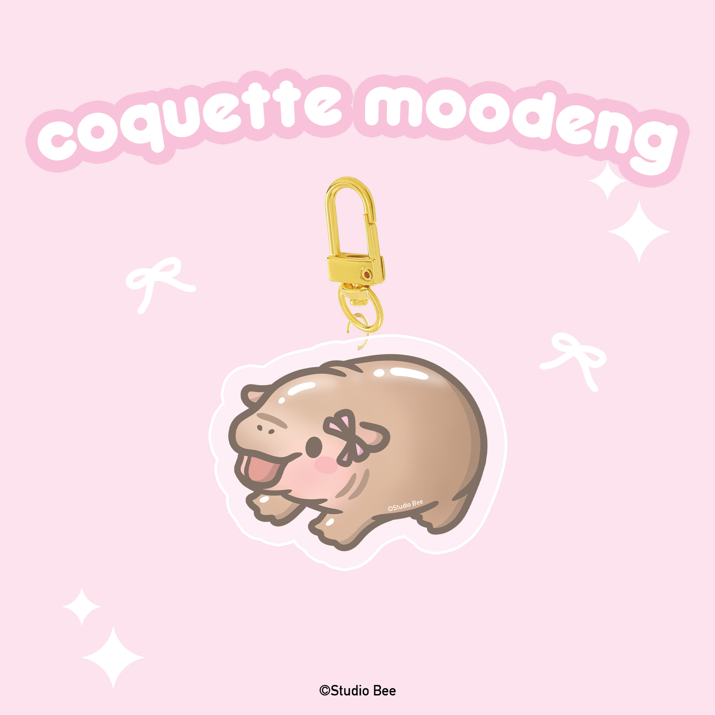 Coquette Moodeng Acrylic Keychain