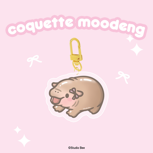 Coquette Moodeng Acrylic Keychain