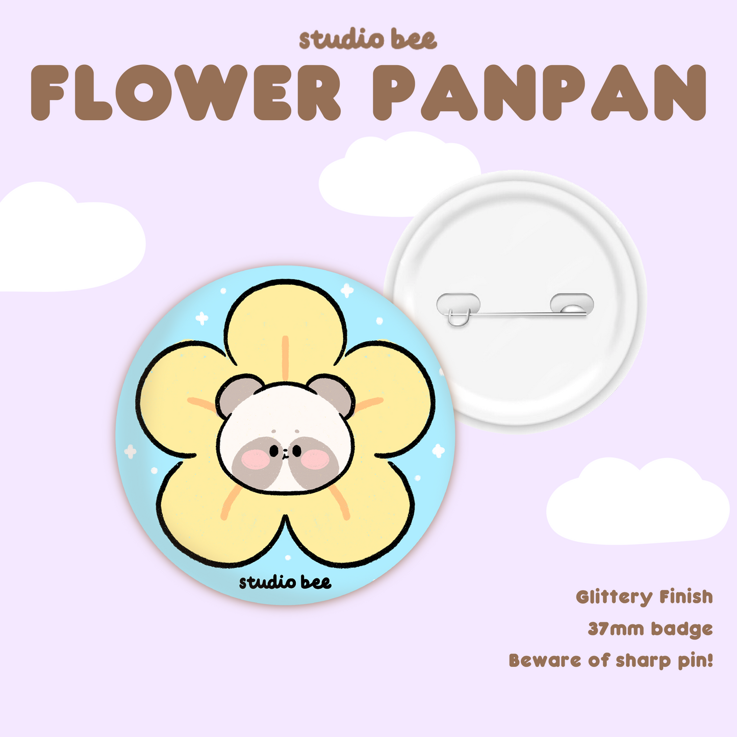 Yellow Flower PanPan Button Badge