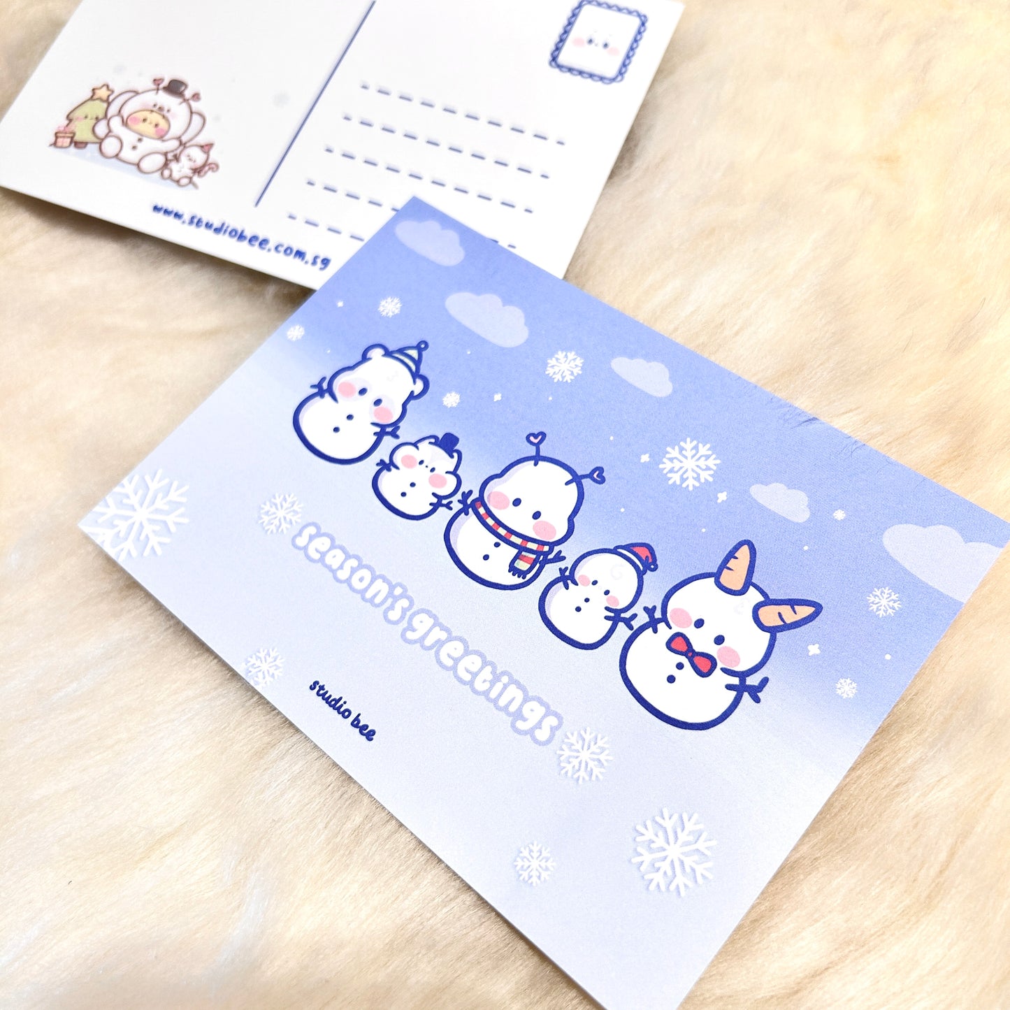 Snowman Friends Christmas Postcard